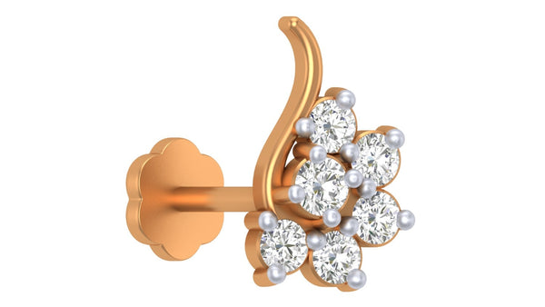Gold & Diamond Stud Nose Pin KRC80260