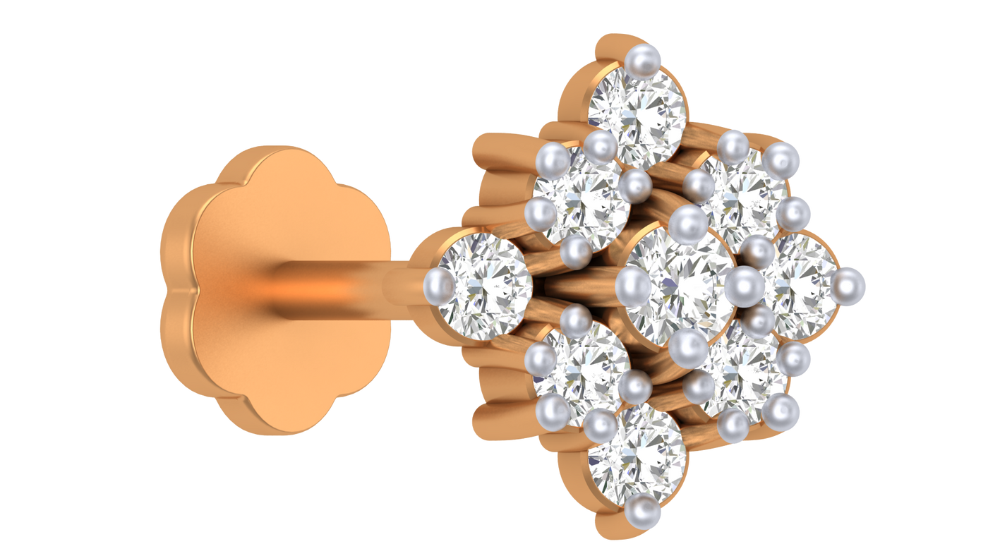 Gold & Diamond Nose Pin KRC80298