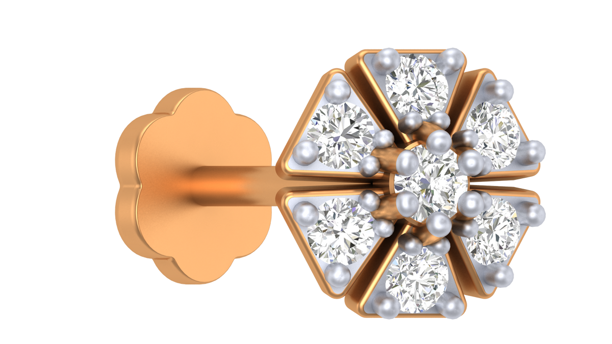18K Gold & Diamond Nose Pin KRA50181