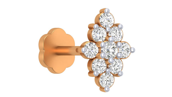 Gold & Diamond Stud Nose Pin KRC80299