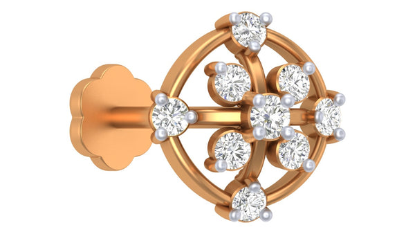 Gold & Diamond Stud Nose Pin KRC80304