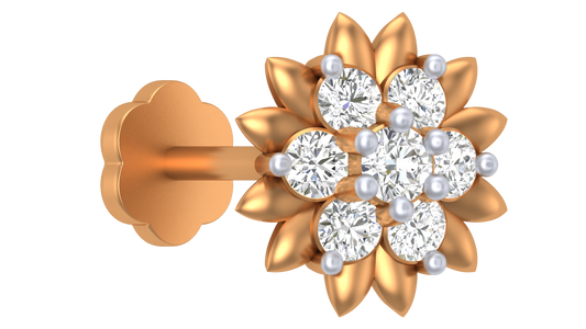 18K Gold & Diamond Stud Nose Pin KRA50191