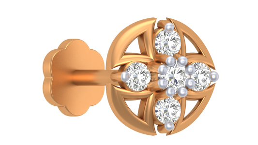 18K Gold & Diamond Round Nose Pin KRA50203