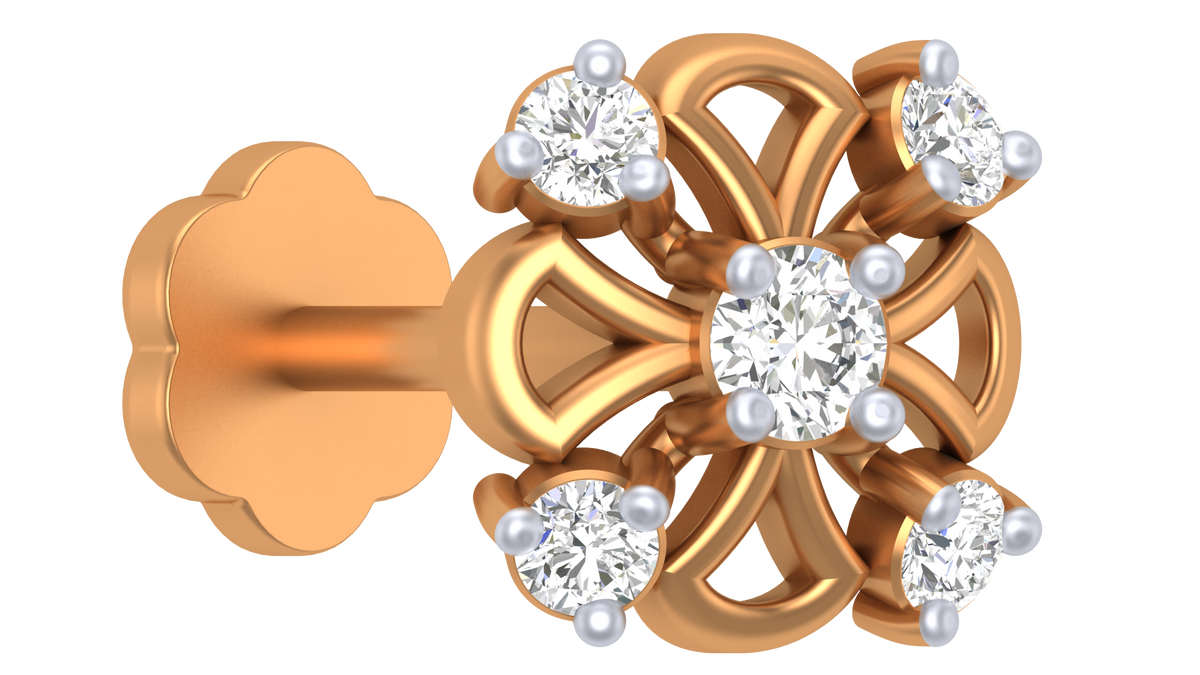 18K Gold & Diamond Nose Pin KRA50205