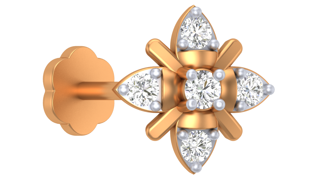 18K Gold & Diamond Nose Pin KRA50211