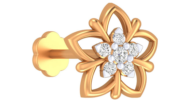 Gold & Diamond Stud Nose Pin KRC80051