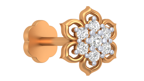 18K Gold & Diamond Stud Nose Pin KRA50250