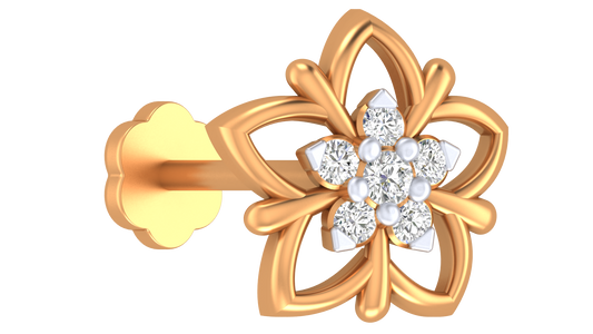 18K Gold & Diamond Stud Nose Pin KRA50255