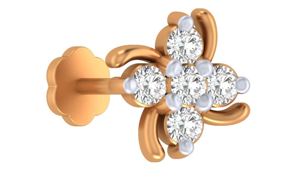 Gold & Diamond Stud Nose Pin KRC80164