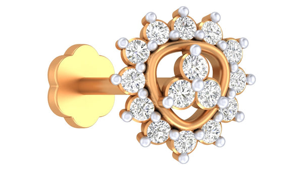 Gold & Diamond Stud Nose Pin KRC80145