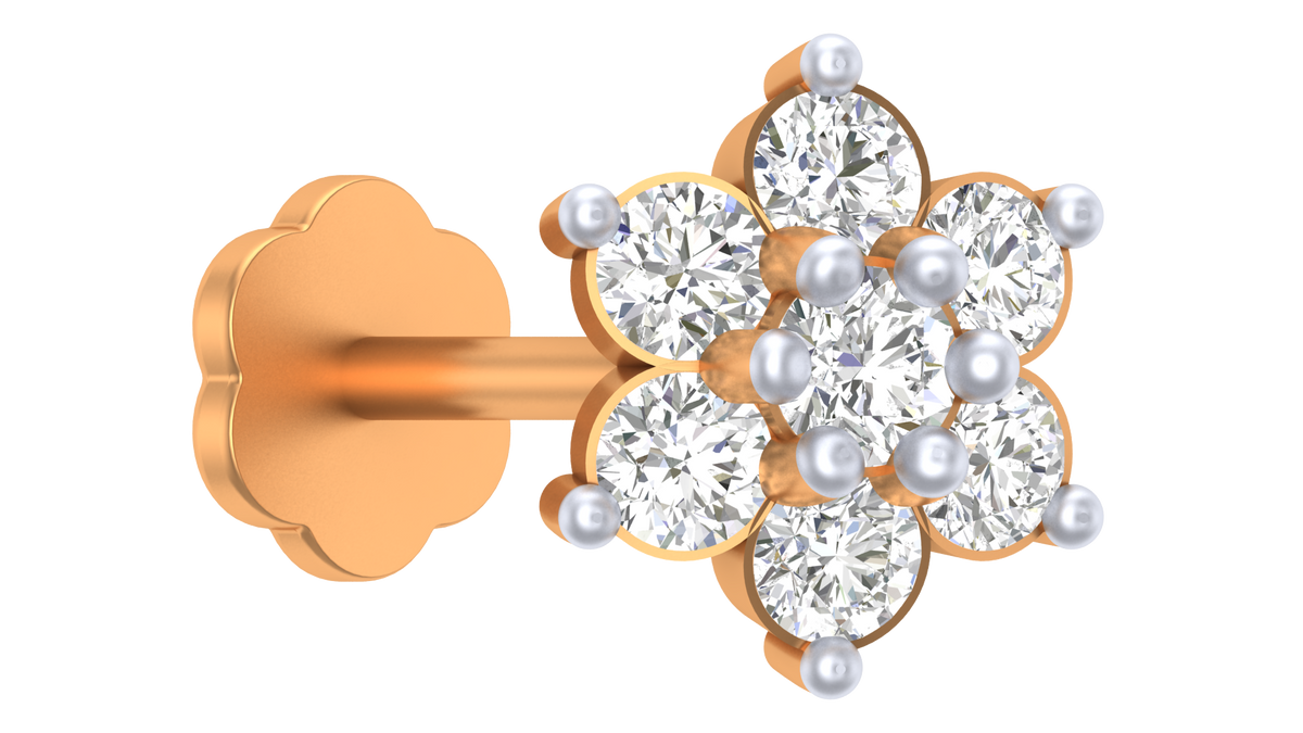 18K Gold & Diamond Nose Pin KRA50261