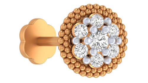 18K Gold & Diamond Round Nose Pin KRC80095