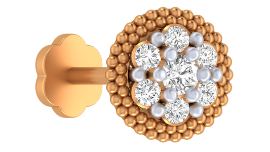 18K Gold & Diamond Round Nose Pin KRA50276