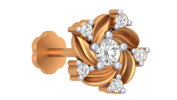 Gold & Diamond Stud Nose Pin KRC80143