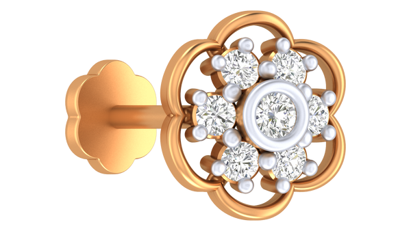 18K Gold & Diamond Stud Nose Pin KRA50280