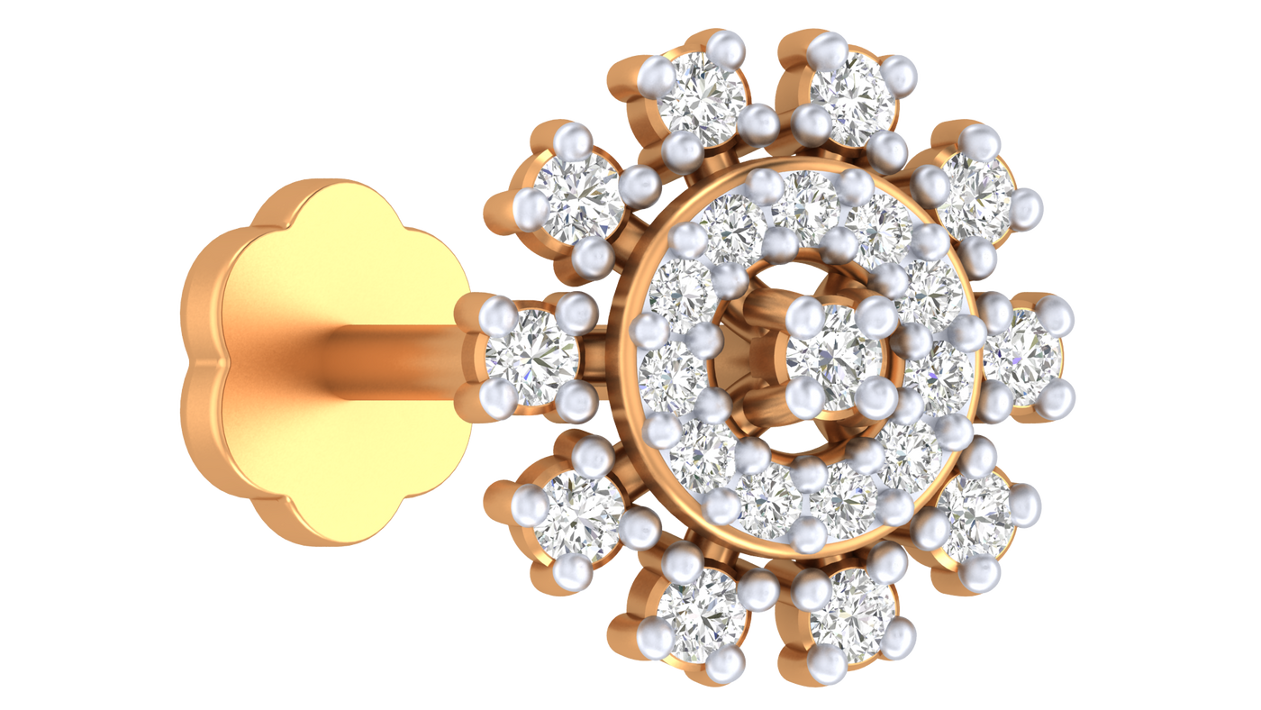 Gold & Diamond Stud Nose Pin KRC80170