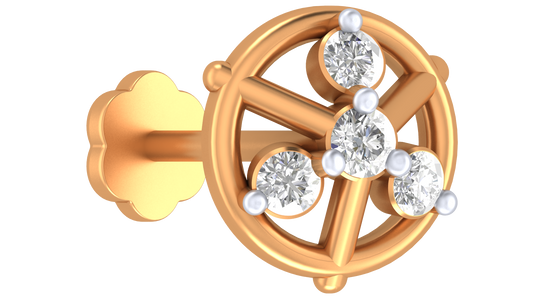 18K Gold & Diamond Round Nose Pin KRA50288