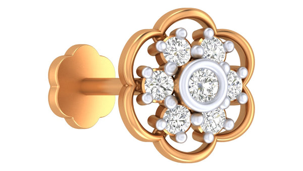 Gold & Diamond Stud Nose Pin KRC80155