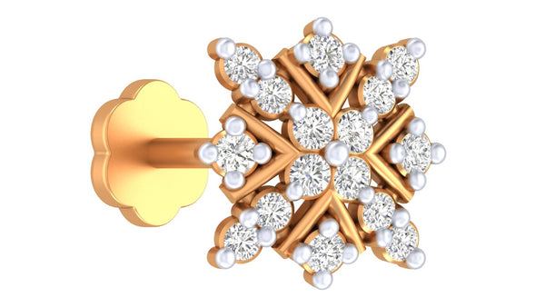 Gold & Diamond Stud Nose Pin KRC80135