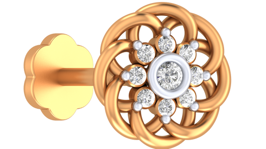 18K Gold & Diamond Round Nose Pin KRA50291