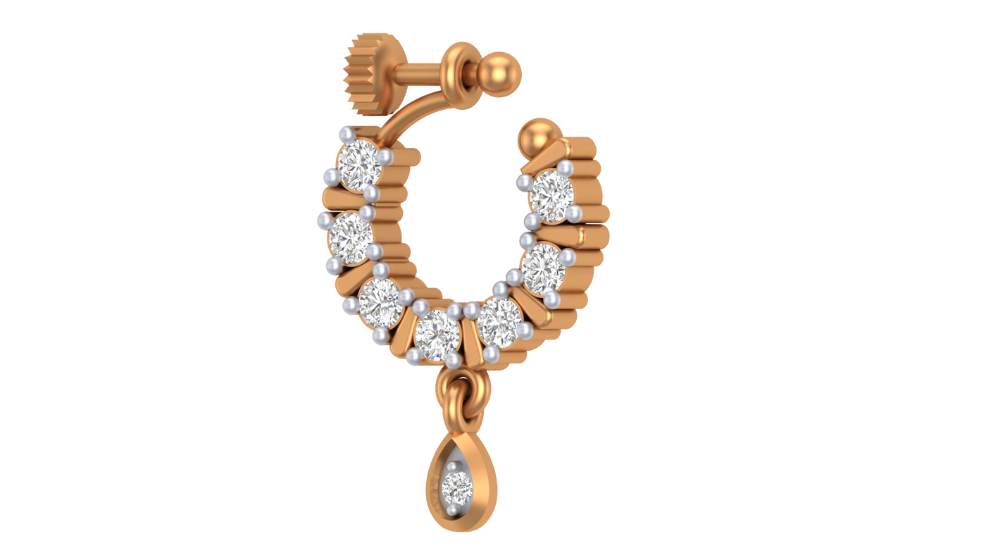 18K Gold & Diamond Nose Ring KRA50299