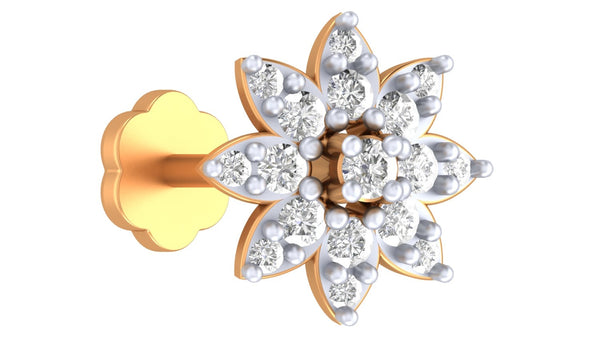 Gold & Diamond Stud Nose Pin KRA50294
