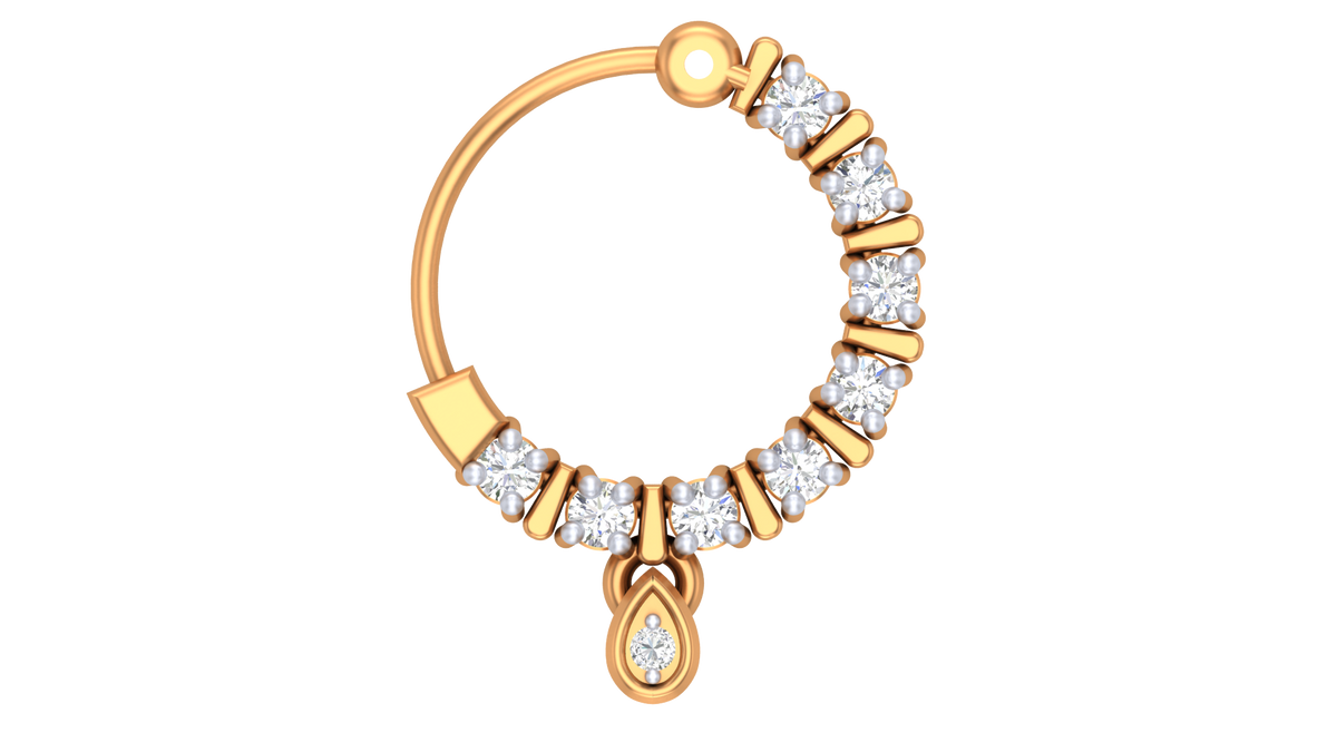 18K Gold & Diamond Nose Pin KRA50302
