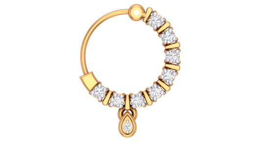 18K Gold & Diamond Nose Ring KRA50302