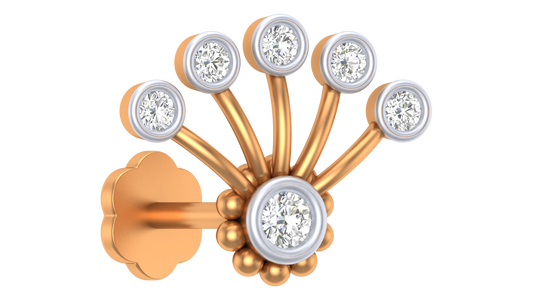 18K Gold & Diamond Stud Nose Pin KRA50304