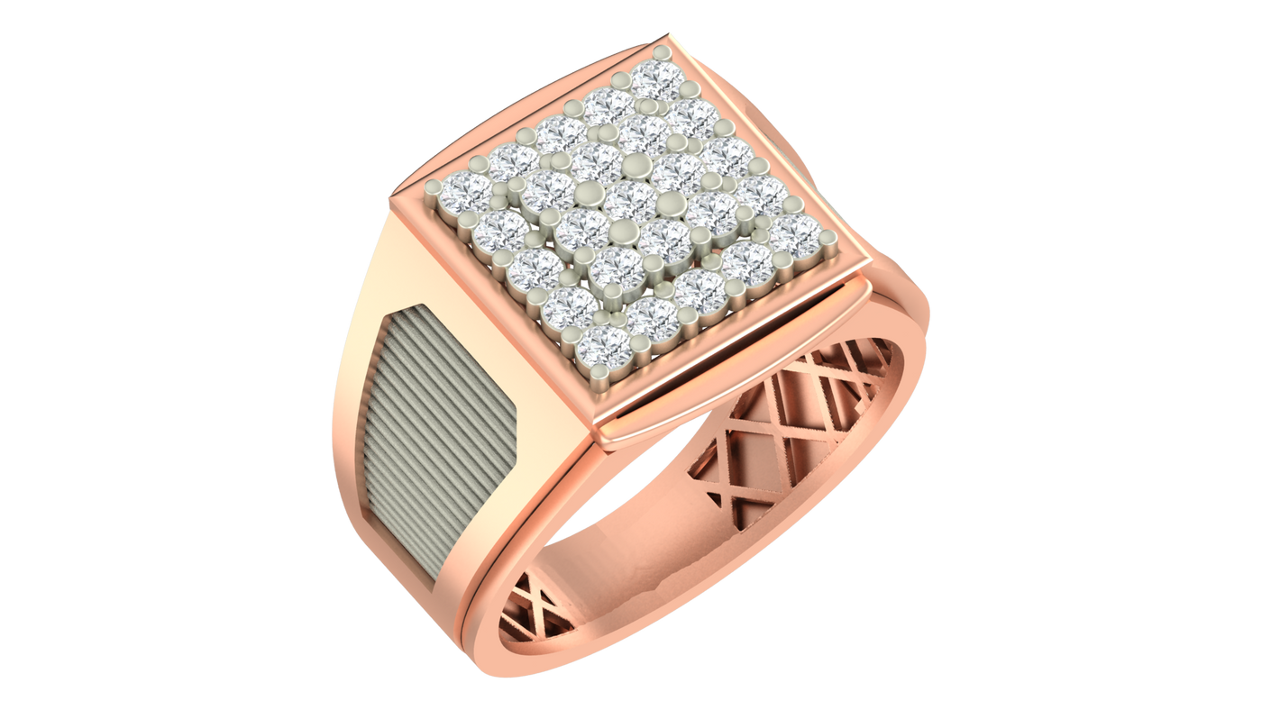 Gold & Diamond Band Ring For Men KRC20122