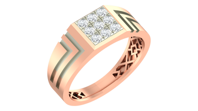18K Gold & Diamond Band Ring For Men KRA60163