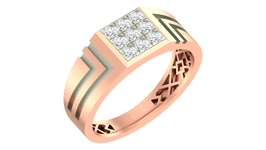 18K Gold & Diamond Band Ring For Men KRA60163