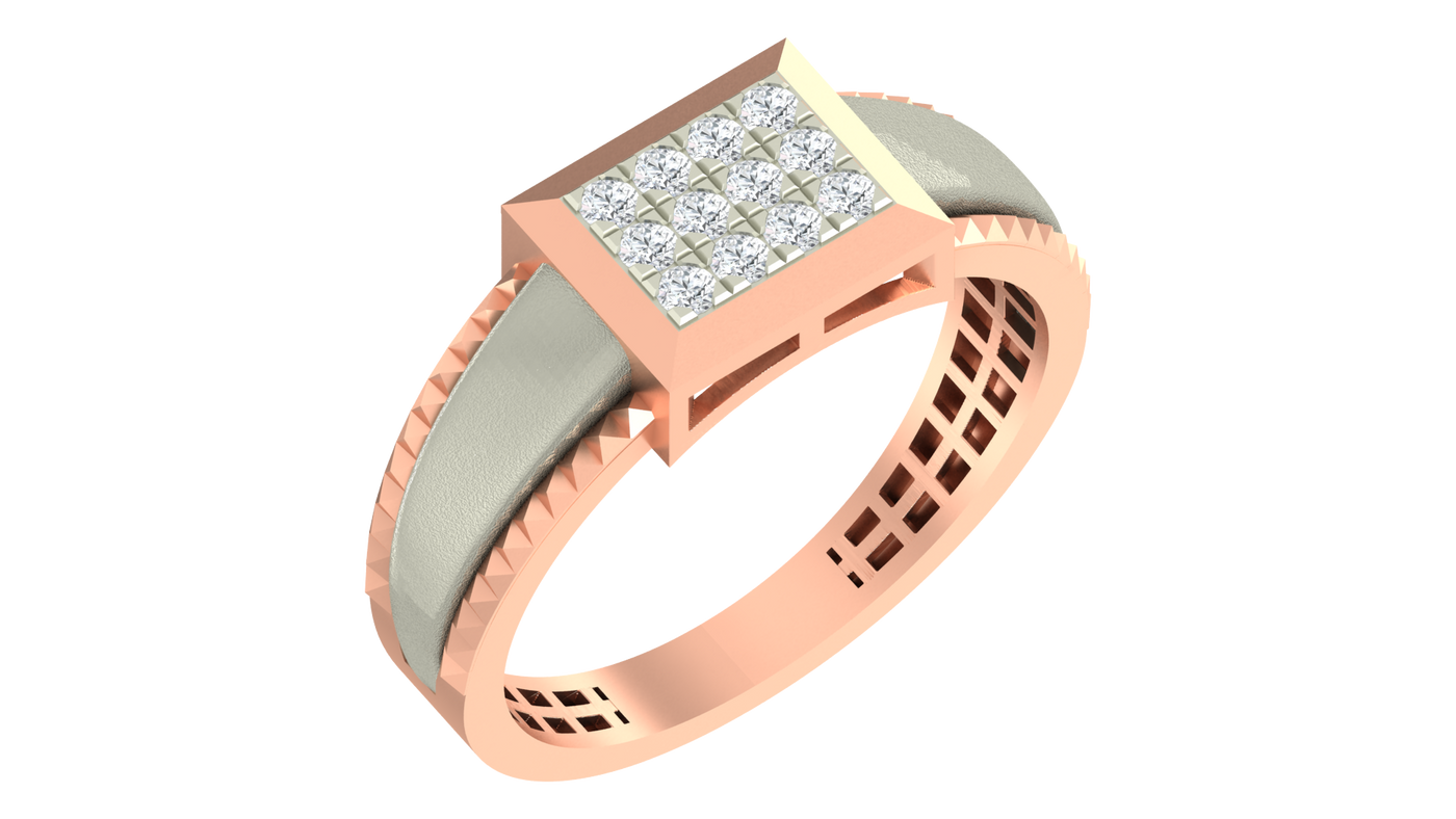 Gold & Diamond Band Ring For Men KRC20114