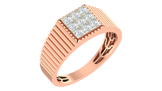 18K Gold & Diamond Band Ring For Men KRA60166