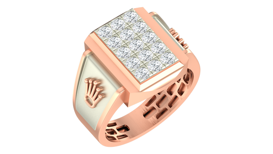 18K Gold & Diamond Band Ring For Men KRA60167