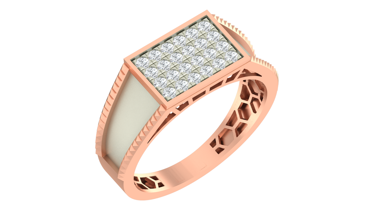 18K Gold & Diamond Ring For Men KRA60169