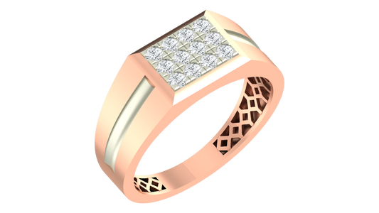 18K Gold & Diamond Band Ring For Men KRA60170
