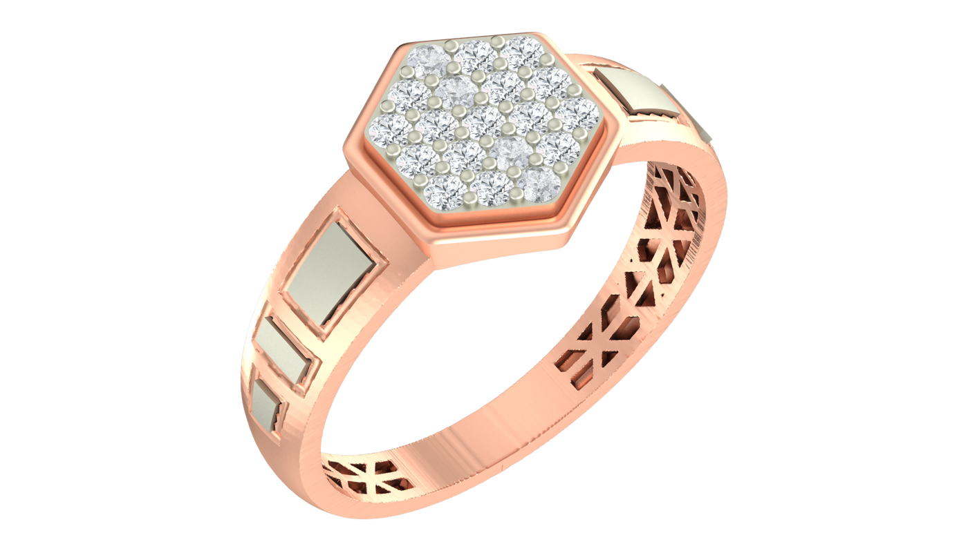 Gold & Diamond Band Ring For Men KRC20132