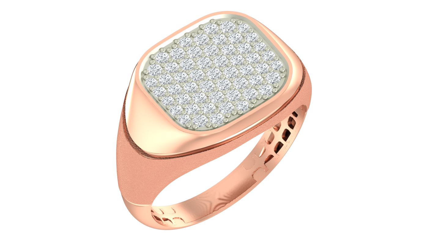 Gold & Diamond Band Ring For Men KRC20133
