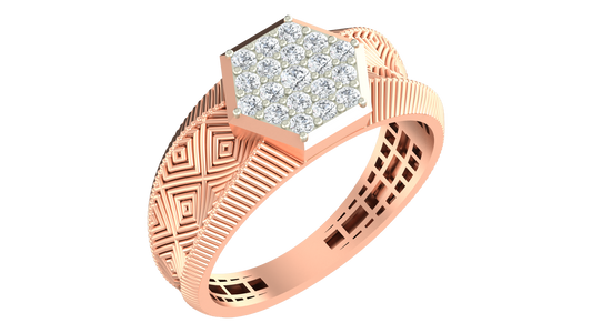 18K Gold & Diamond Band Ring For Men KRA60184