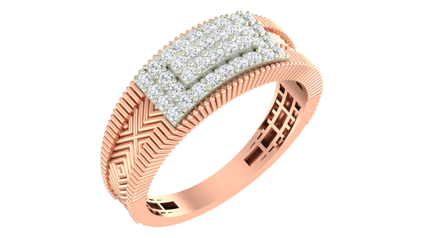 Gold & Diamond Band Ring For Men KRC20141