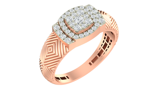 18K Gold & Diamond Band Ring For Men KRA60186