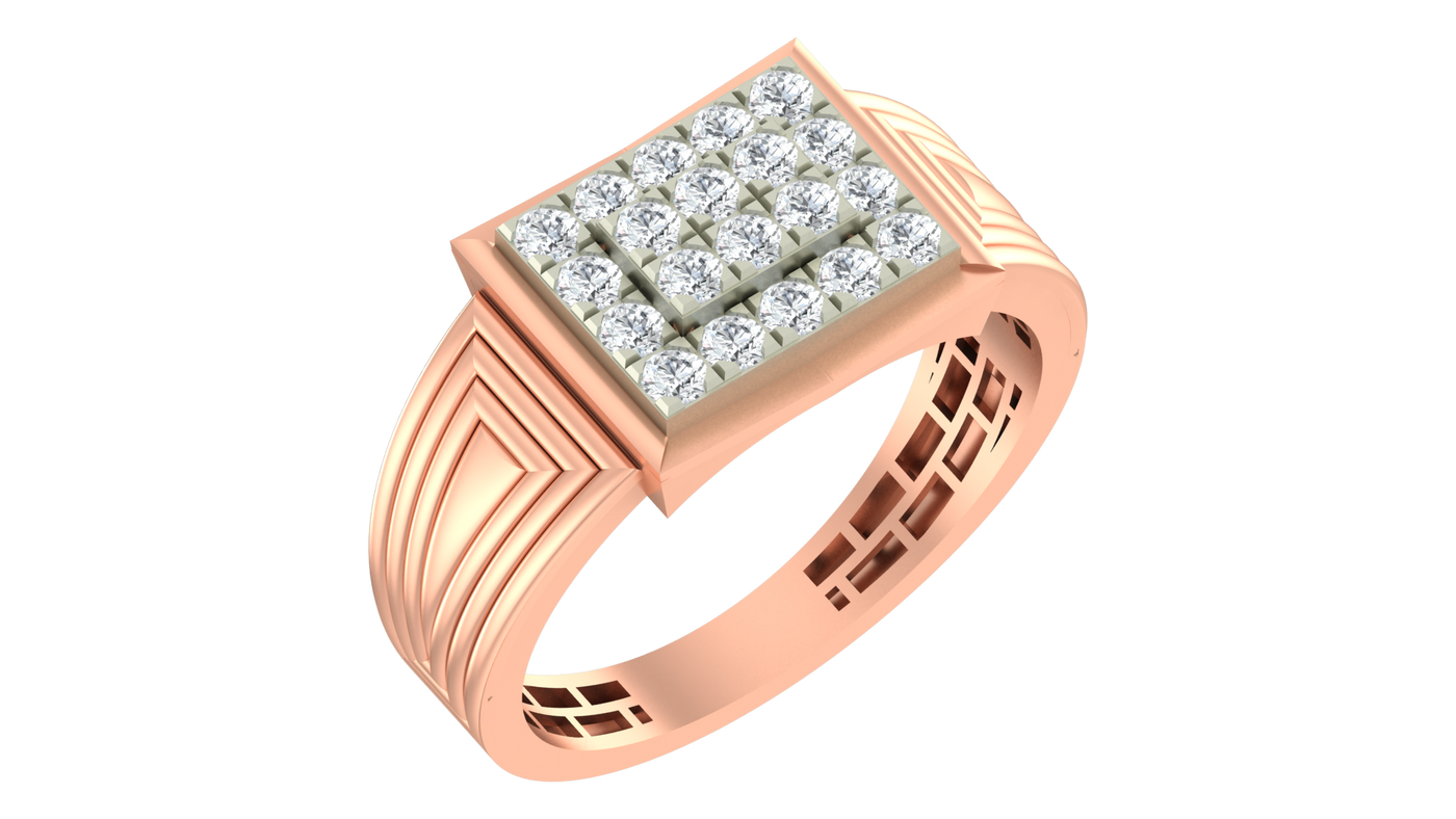 Gold & Diamond Band Ring For Men KRC20143