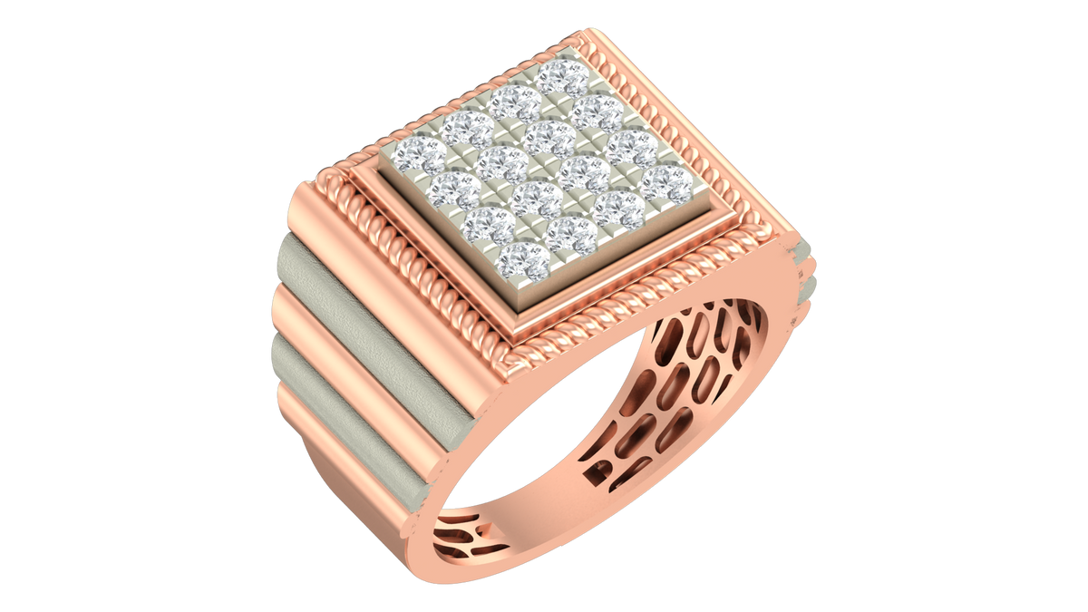 18K Gold & Diamond Ring For Men KRA60191