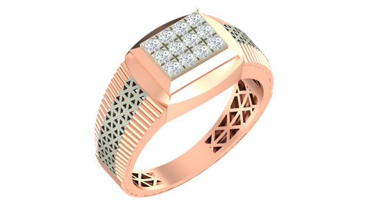 18K Gold & Diamond Band Ring For Men KRA60194