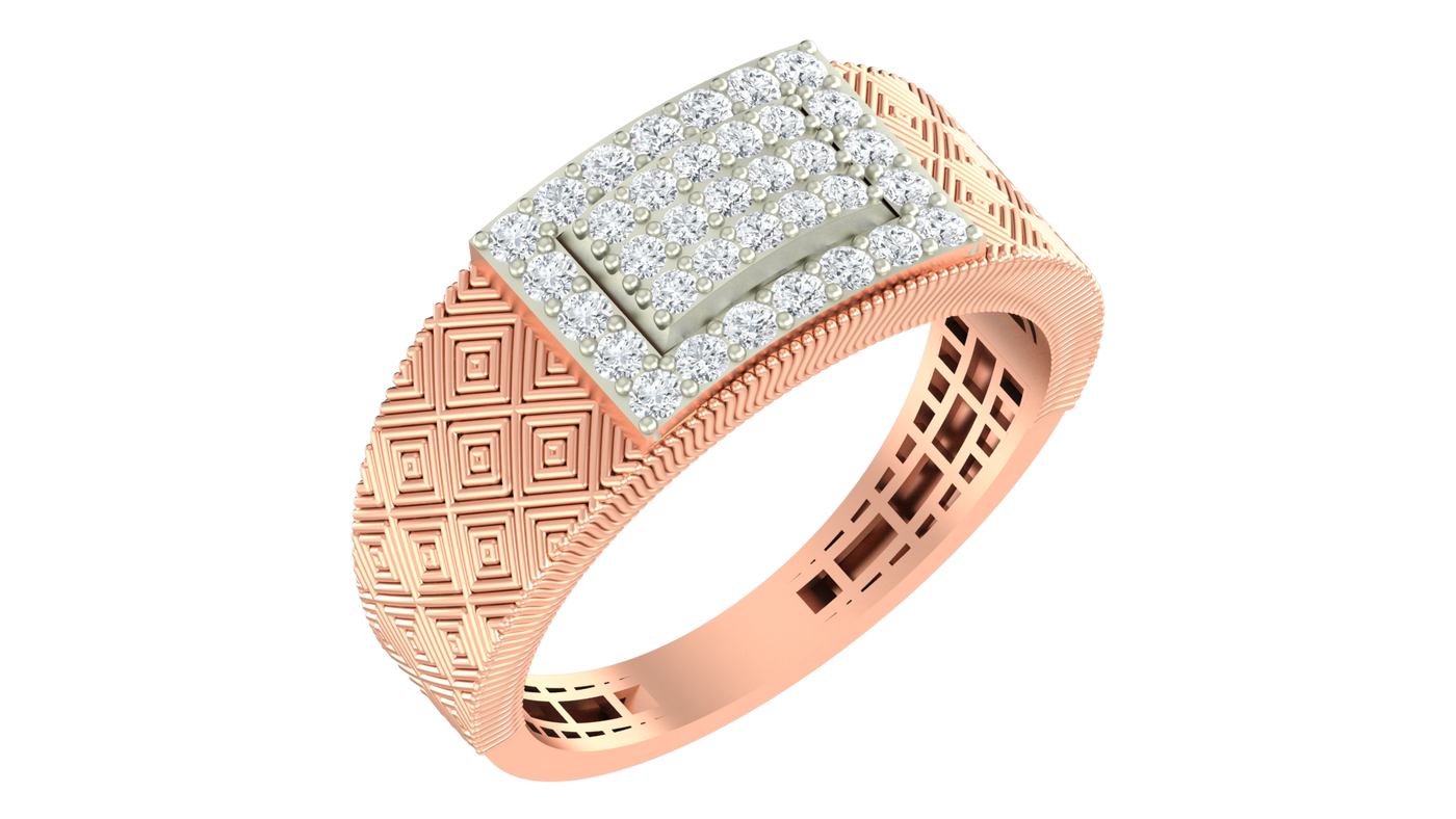 Gold & Diamond Band Ring For Men KRC20151