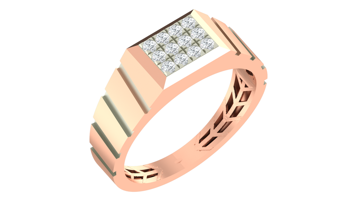 18K Gold & Diamond Ring For Men KRA60205