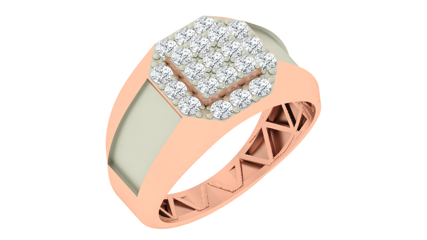 Gold & Diamond Band Ring For Men KRC20170
