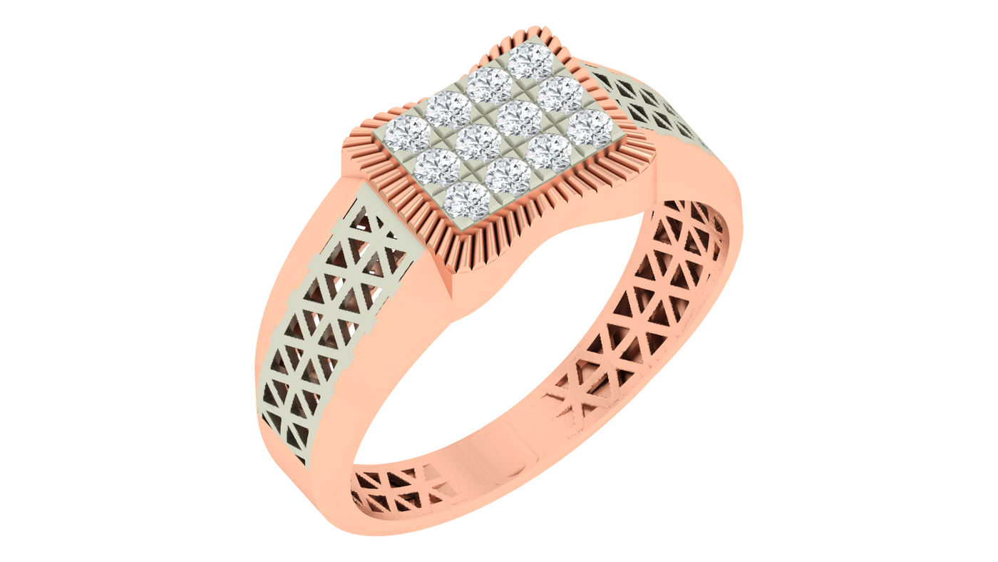 Gold & Diamond Band Ring For Men KRC20175