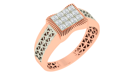 18K Gold & Diamond Band Ring For Men KRA60224
